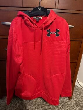 Under Armour Red and Black Hooded Sweatshirt